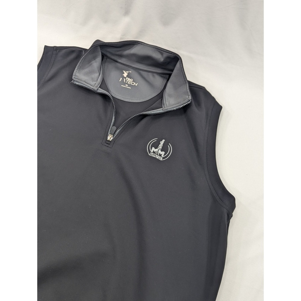 FAIRWAY & GREENE F&G Tech Vest XL Black1/4 Zip Golf Performance M&M‎ Supply Logo